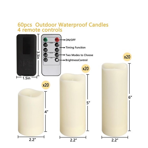 59 Pack LED Flameless Candles with Remote Control - Special Occasions - Picture 4 of 8